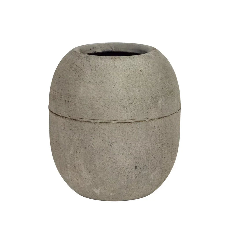 Metal Vase - Grey Pod 16cm - Iron