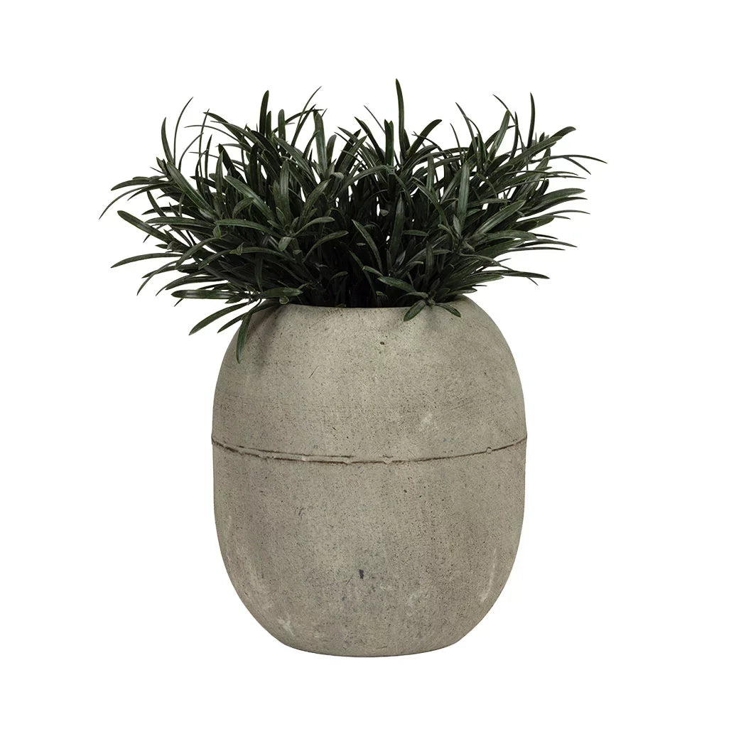 Metal Vase - Grey Pod 16cm - Iron