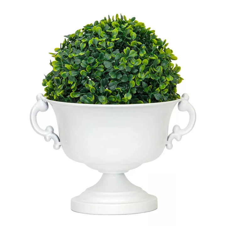Metal Vase - White Handled Fatty (Vase Only) - Iron