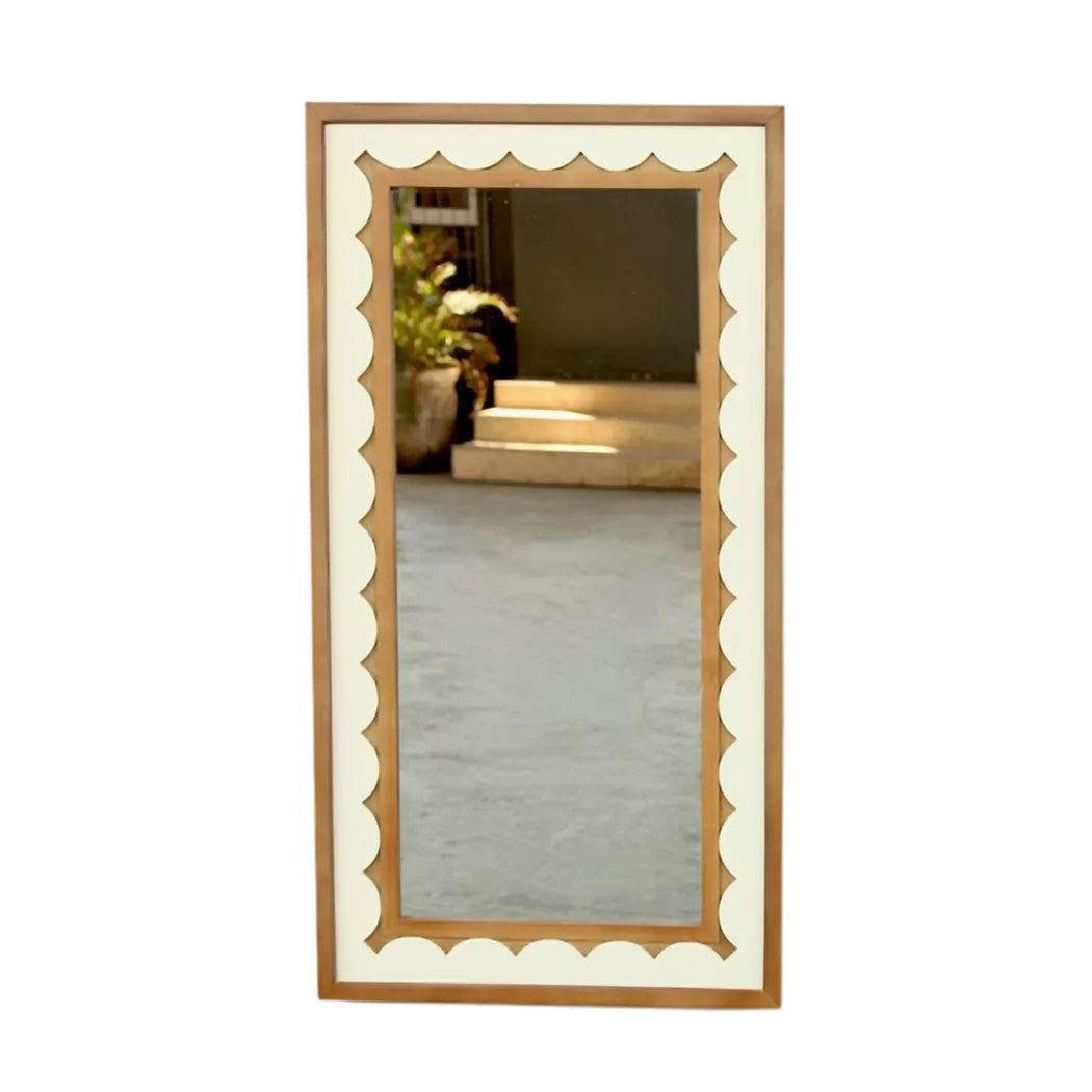 Wall Mirror - Wooden Inner Scalloped Tall