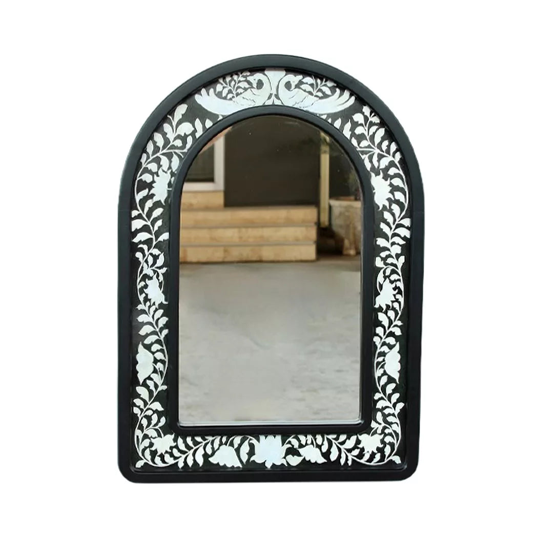 Wall Mirror - Black &amp; White Wooden Arch