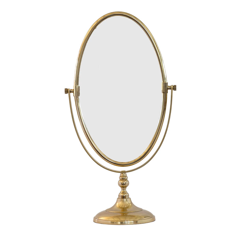 Table Mirror - Brass Oval Swivel [Markdown]
