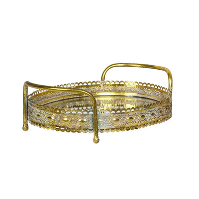 Mirror Tray - Oval Gold - Iron