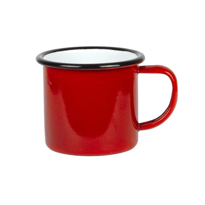 Mug - Enamel Red Black Rim 375ml - Enamel