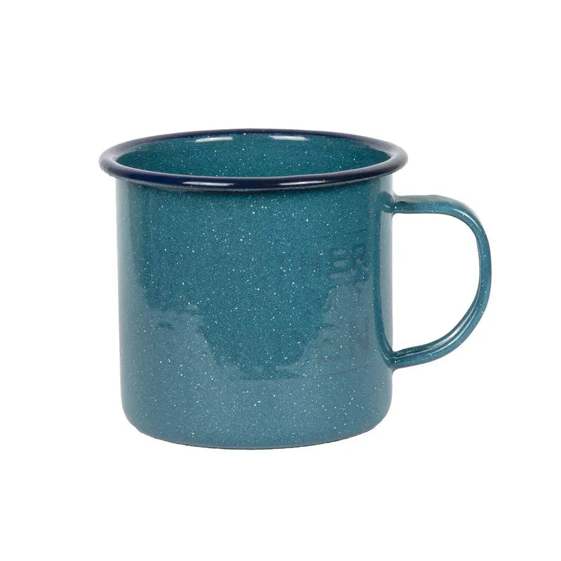 Mug - Enamel Teal Blue Rim Large - Enamel