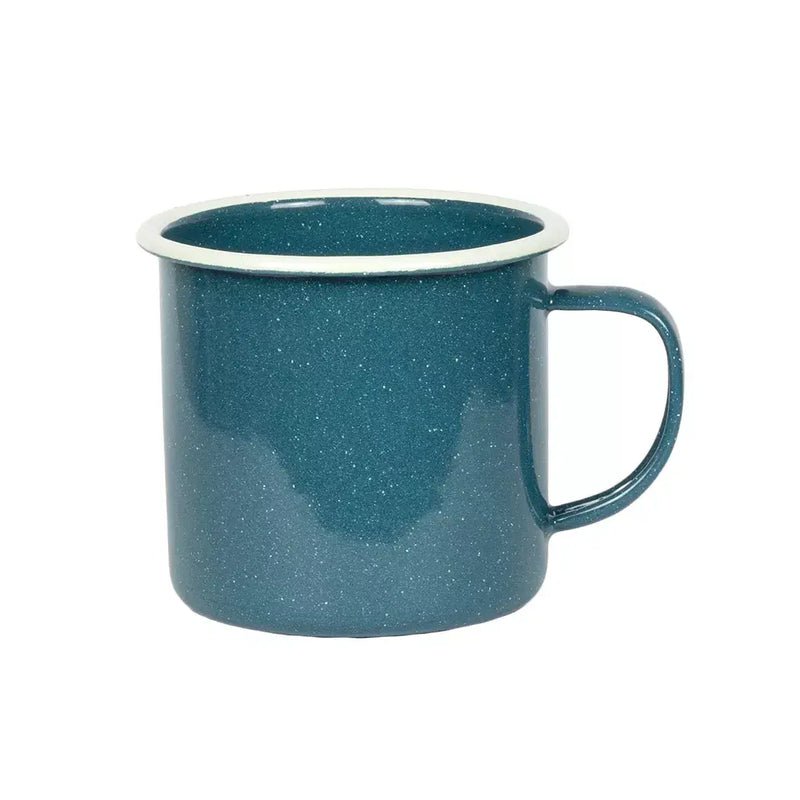 Mug - Enamel Teal White Rim Large - Enamel