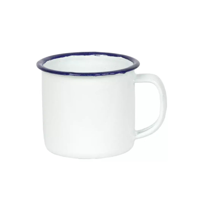 Mug - Enamel White & Blue 125ml - Enamel