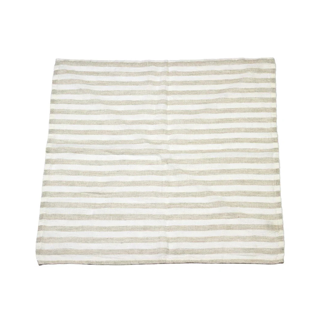 Napkin - Beige Striped Linen - Linen