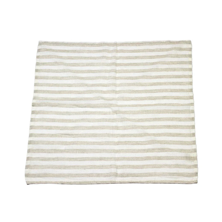 Napkin - Beige Striped Linen - Linen