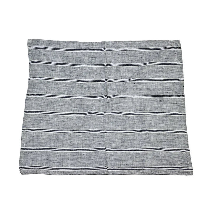 Napkin - Charcoal Striped Linen - Linen