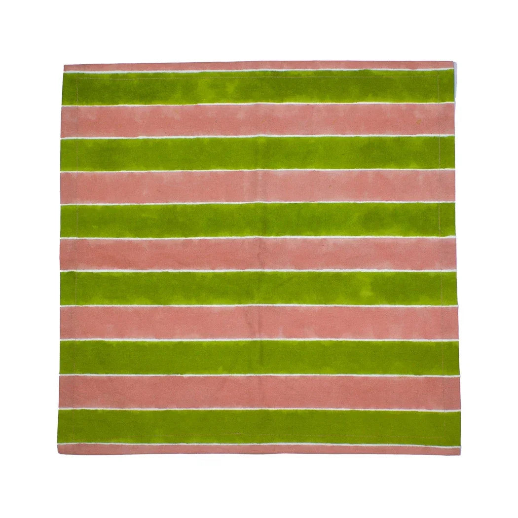 Napkin - Green & Pink - Linen