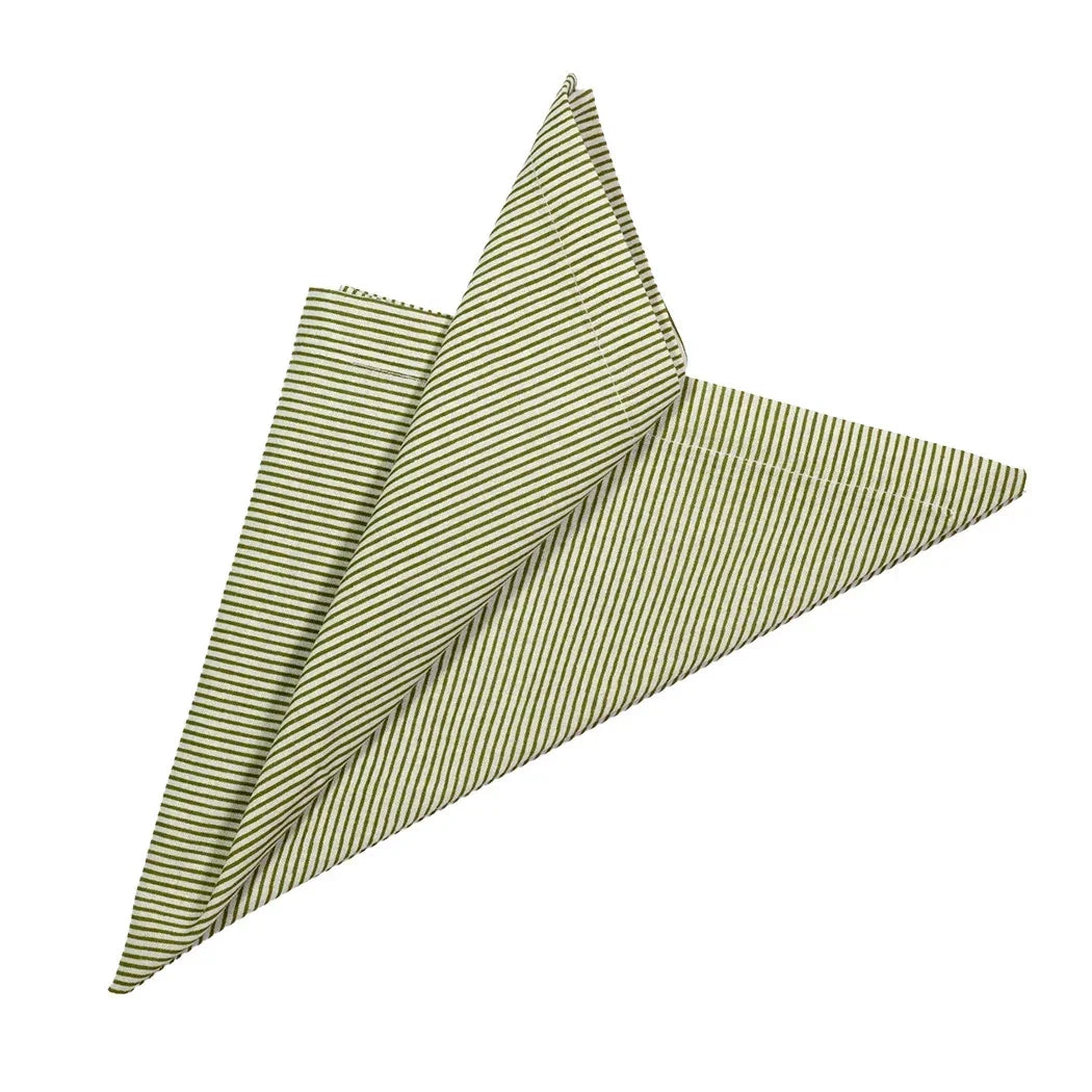 Napkin - Green Pinstripe - Linen