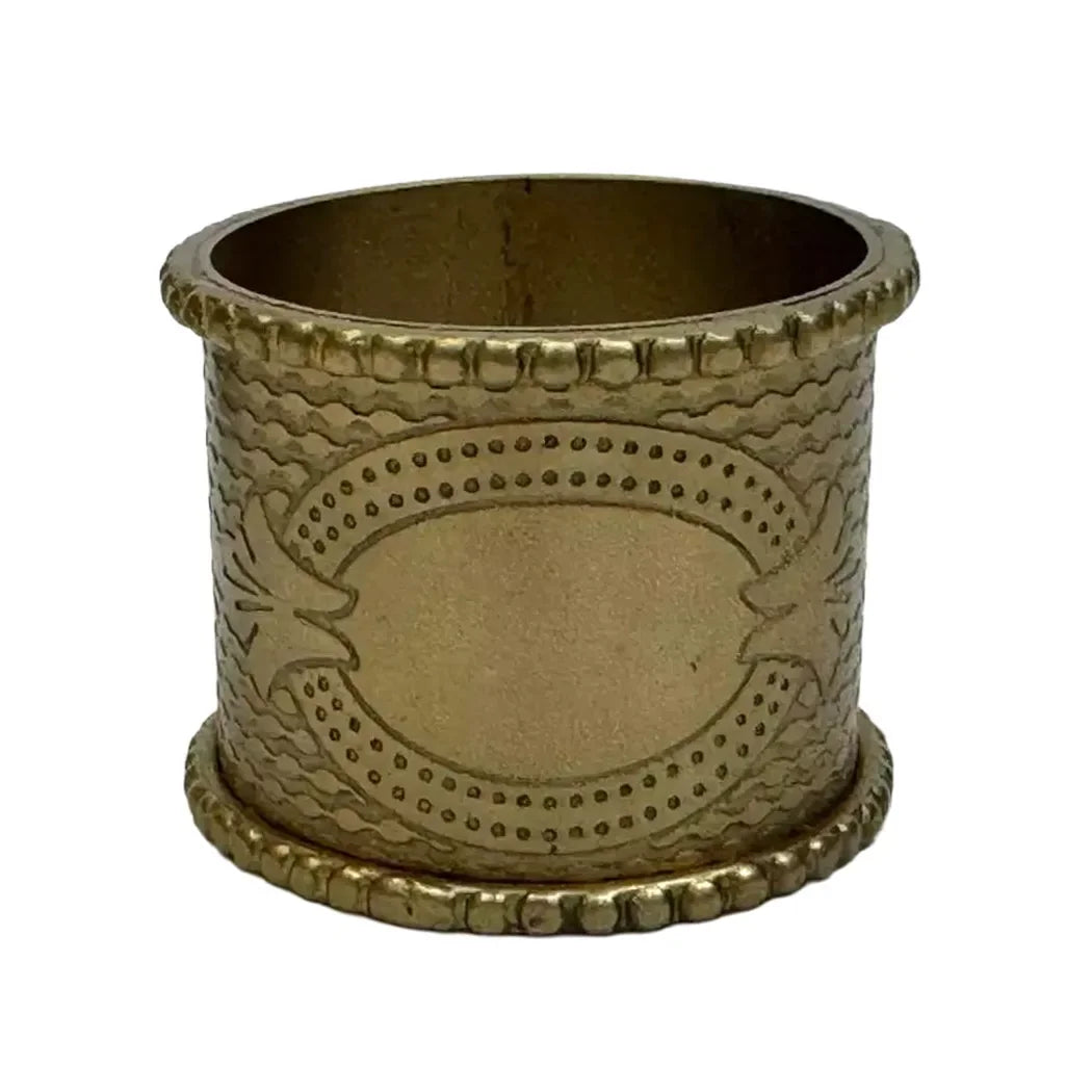 Napkin Ring - Brass Beaded - Metal