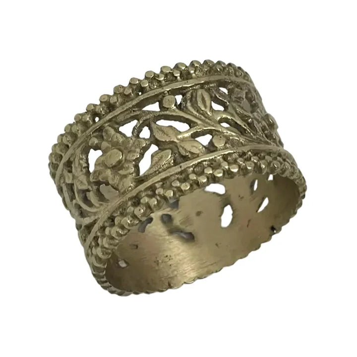 Napkin Ring - Brass Floral - Metal