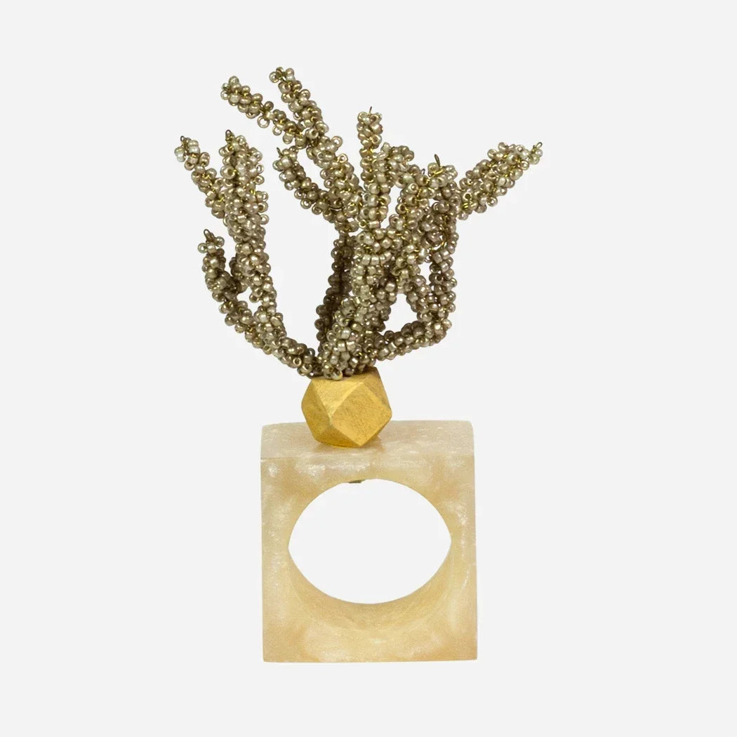 Napkin Ring - Champaign Coral Beadwork - Beadwork