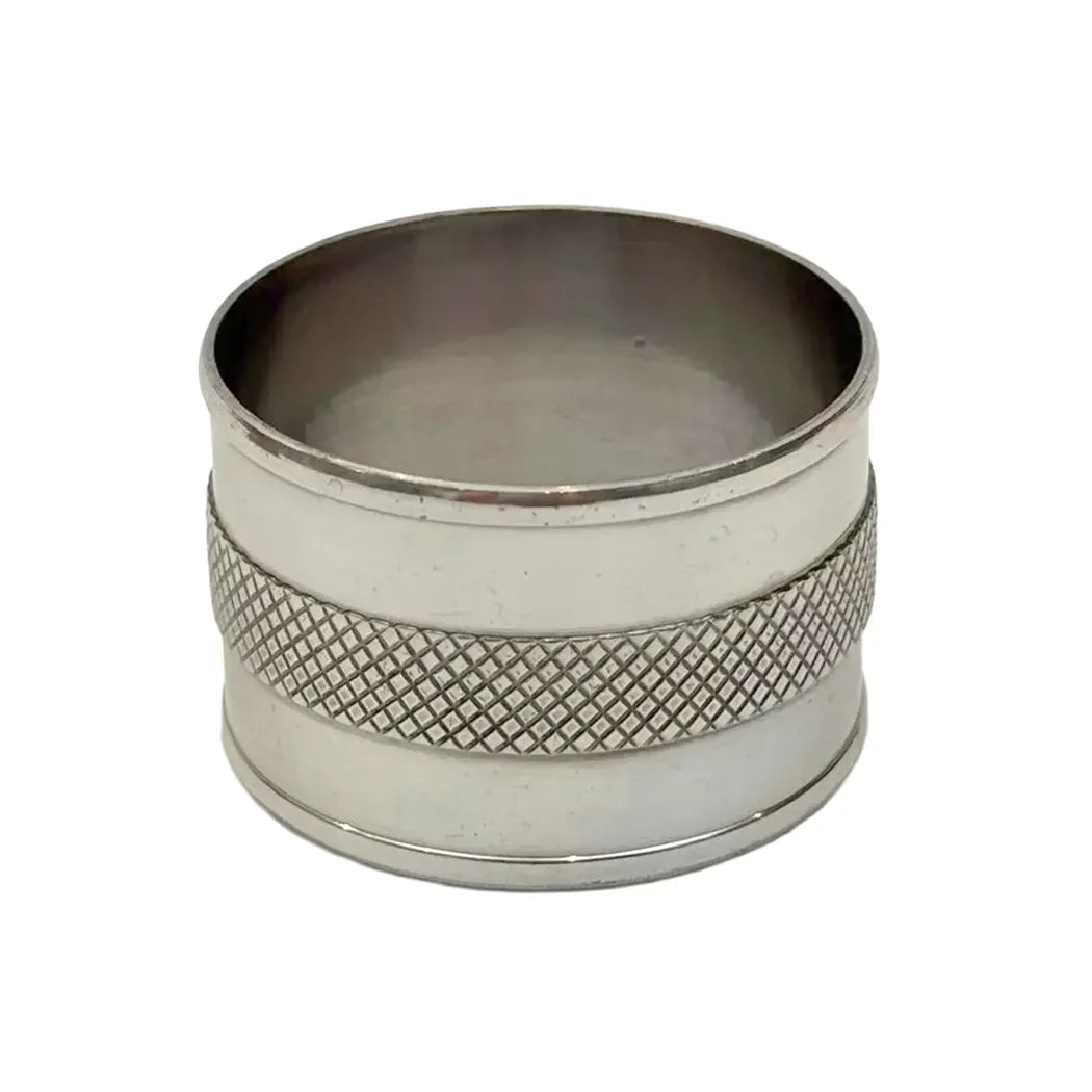 Napkin Ring - Silver Criss Cross - Metal
