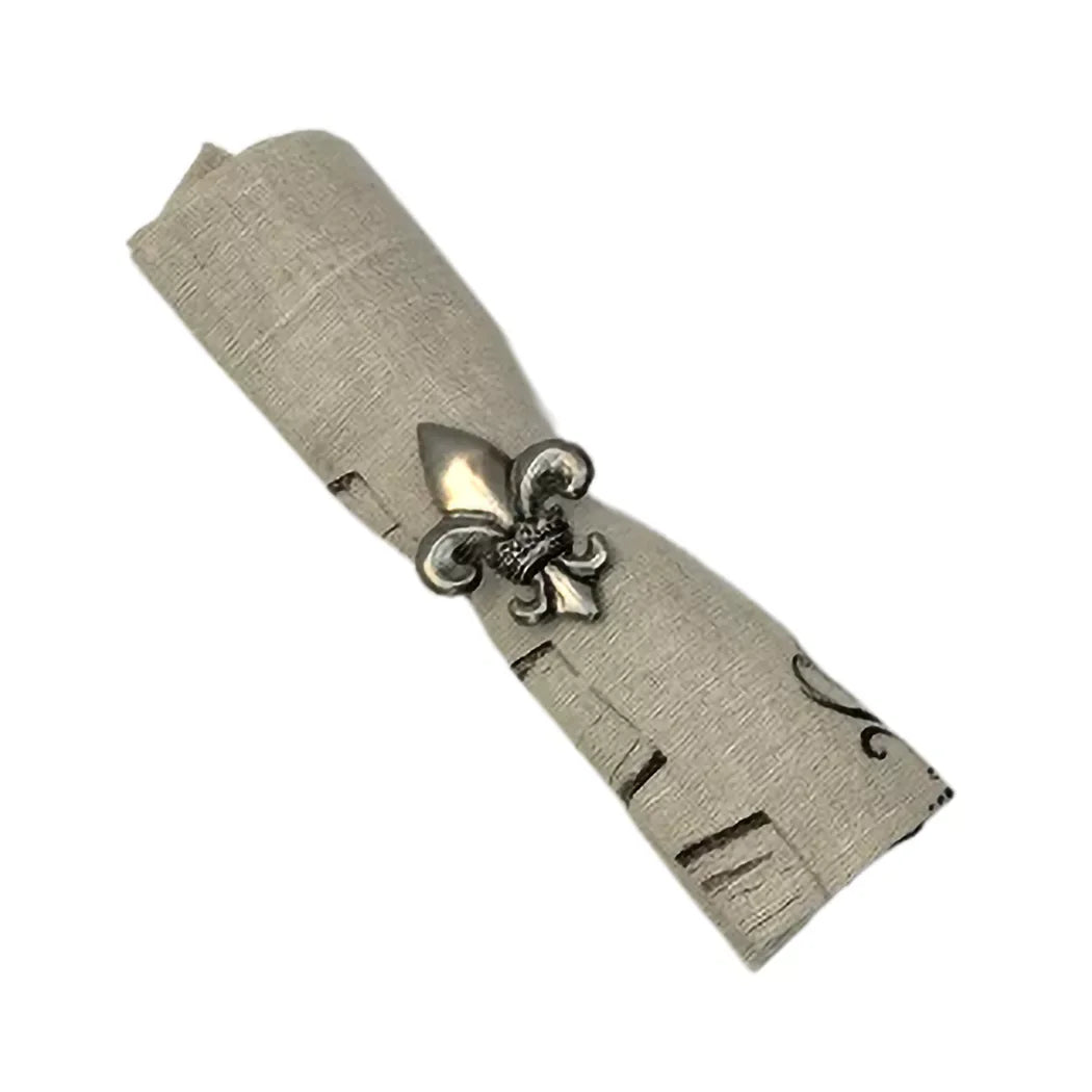 Napkin Ring - Silver Fleur de Lis - Metal