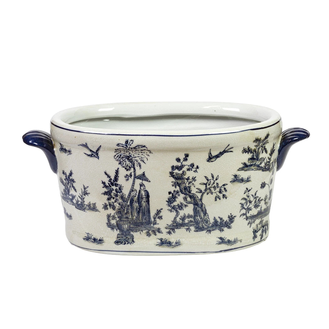 Footbath - Ceramic Oriental Toile 34cm