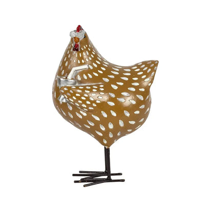 Ornament - Brown Shades Chicken 15cm - Resin