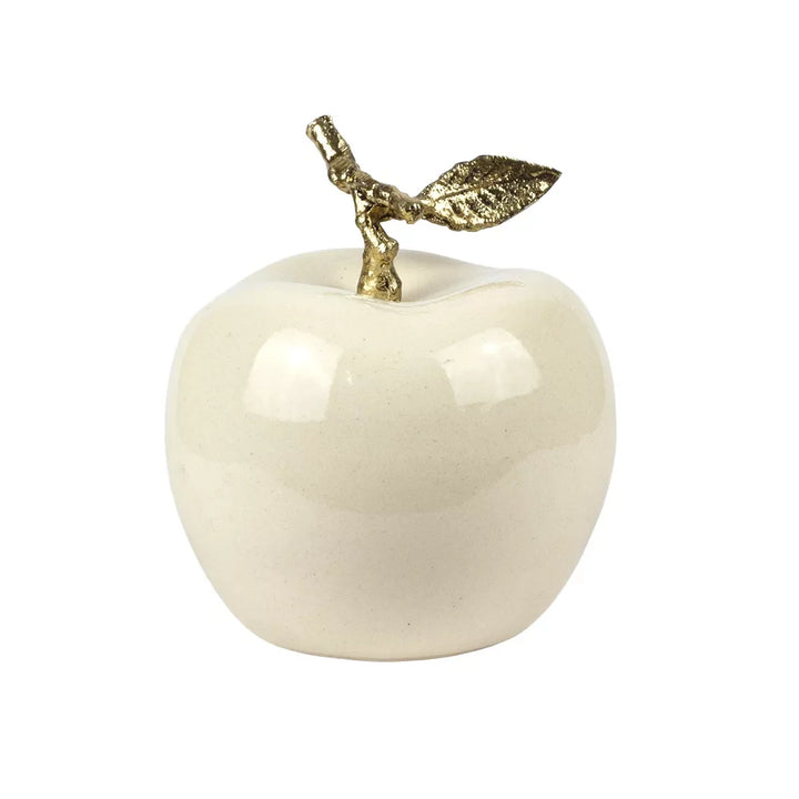 Ornament - Ceramic Apple Gold Leaf - Ceramic