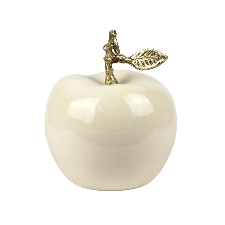 Ornament - Ceramic Apple Gold Leaf - Ceramic