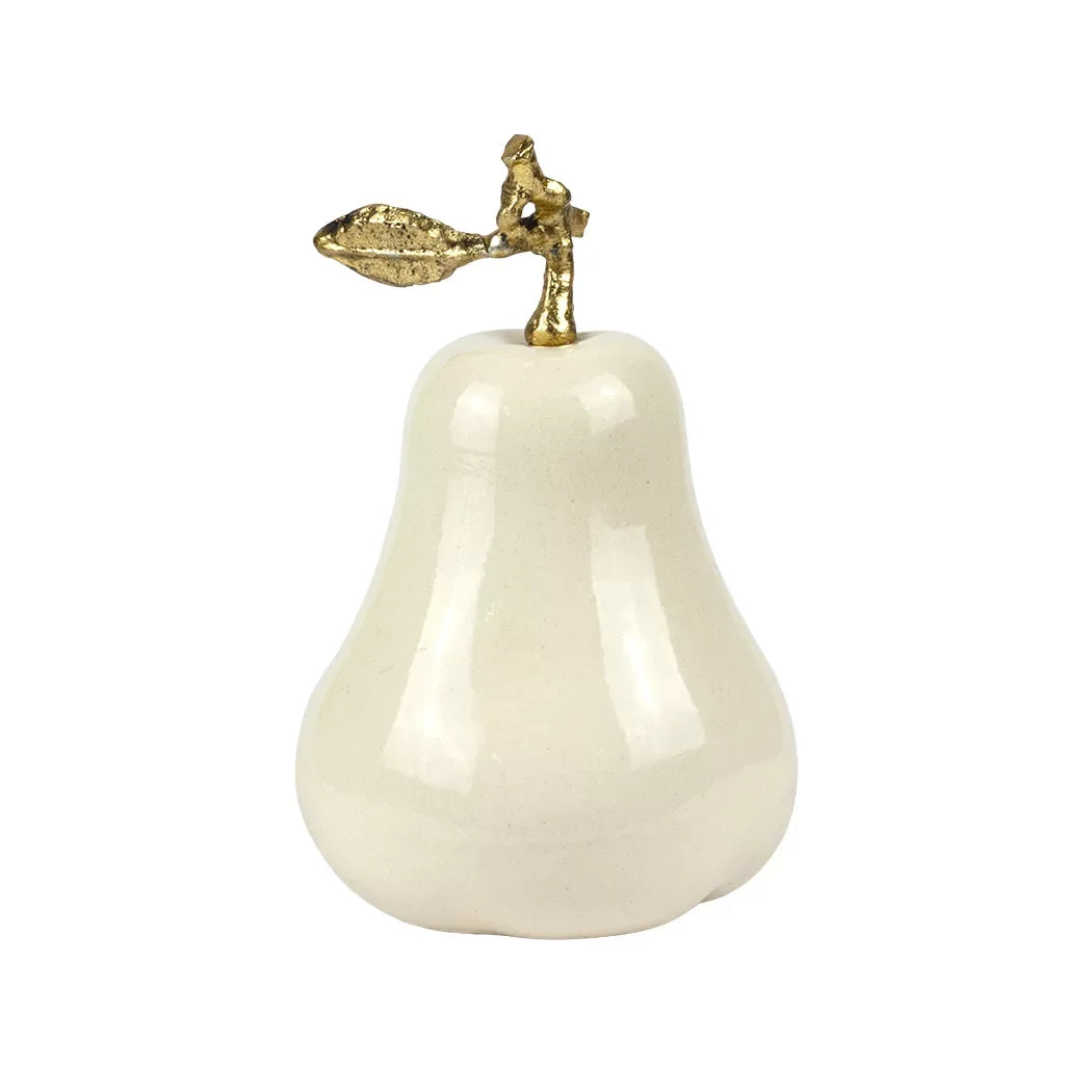Ornament - Ceramic Pear Gold Leaf - Ceramic