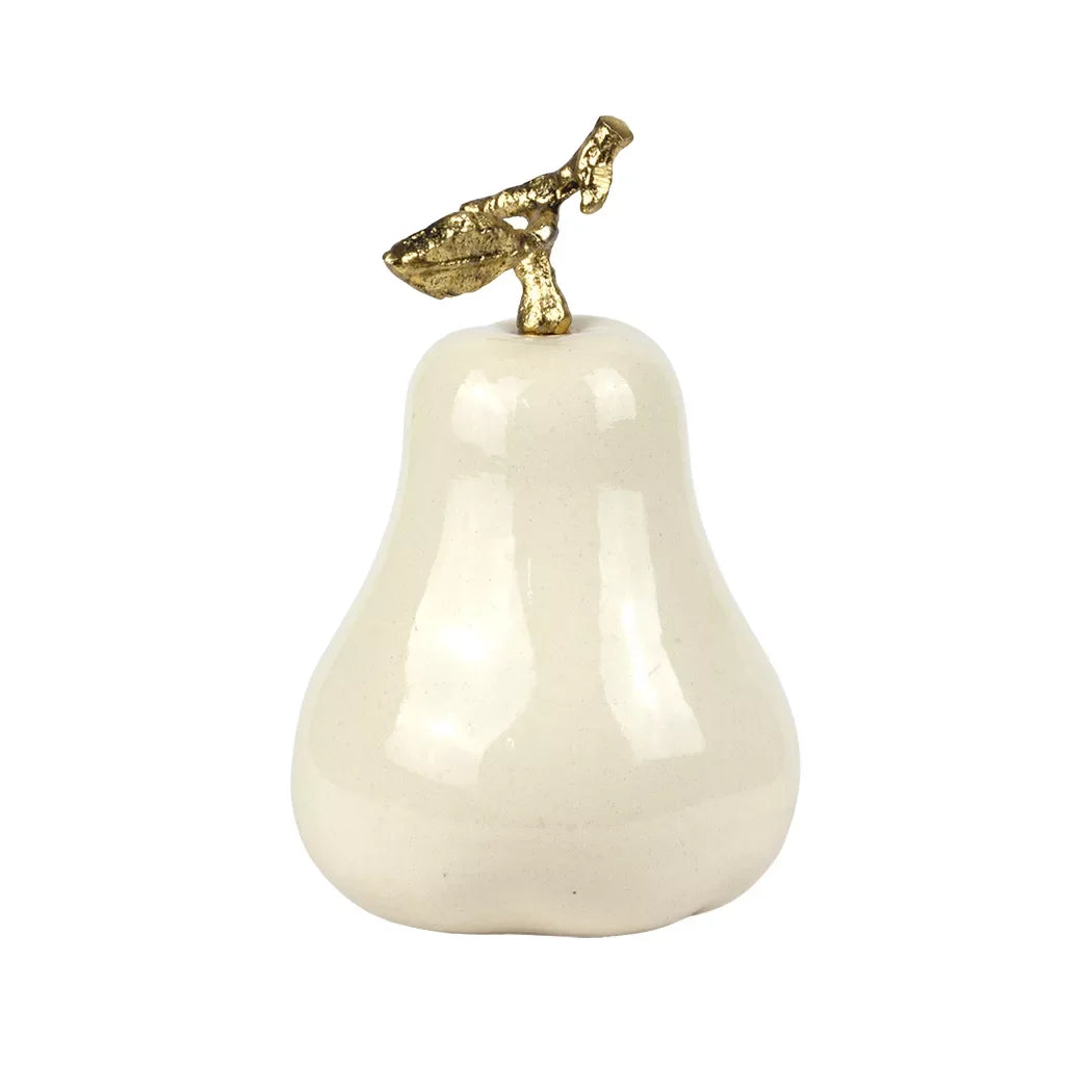 Ornament - Ceramic Pear Gold Leaf - Ceramic