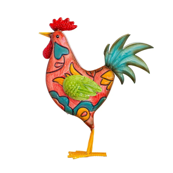 Ornament - Colourful Chicken Medium - Iron