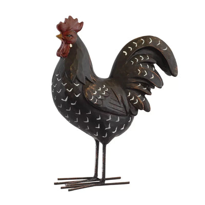 Ornament - Ebony Rooster Resin