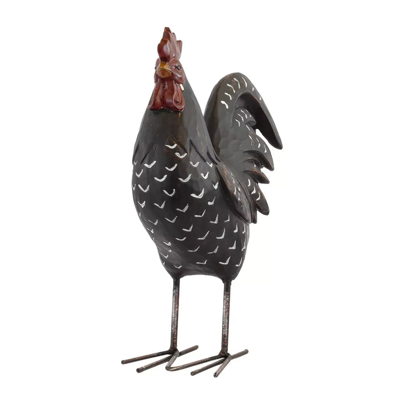 Ornament - Ebony Rooster Resin