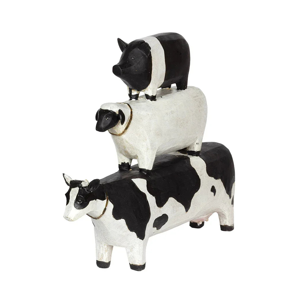 Ornament - Farm stack of 3 No.2 - Wood
