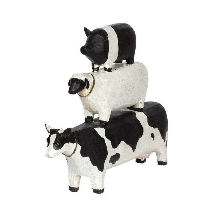 Ornament - Farm stack of 3 No.2 - Wood
