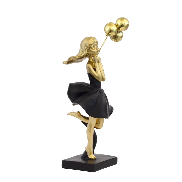 Ornament - Girl with Balloons Posing 21cm - Resin
