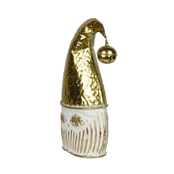 Ornament - Gold &amp; White Gnome - Iron