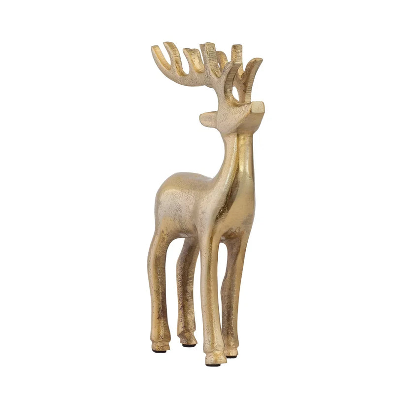 Ornament - Golden Elegant Reindeer 21.5cm - Iron