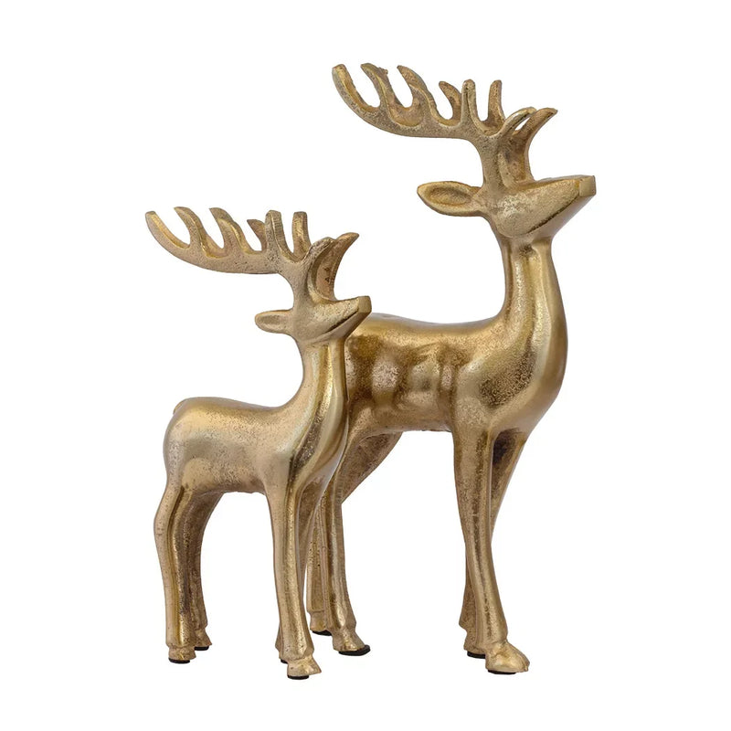 Ornament - Golden Elegant Reindeer 21.5cm - Iron