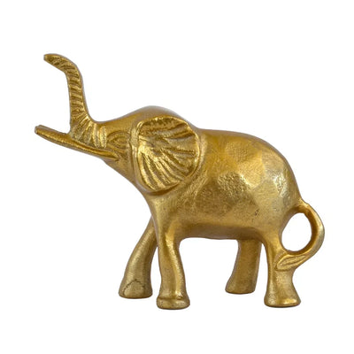 Ornament - Golden Elephant 13cm - Iron