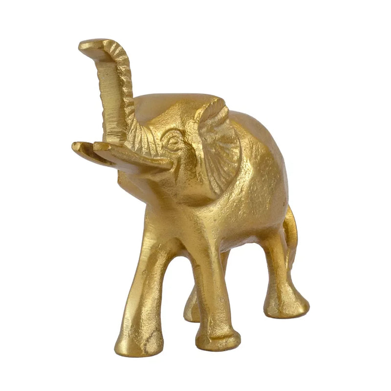 Ornament - Golden Elephant 13cm - Iron