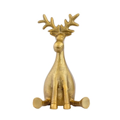 Ornament - Golden Seated Reindeer - Iron