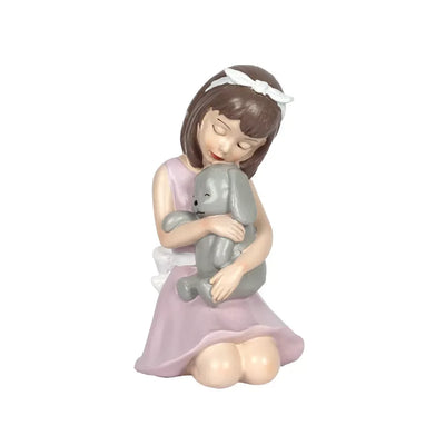 Ornament - Little Girl with Bunny - Resin