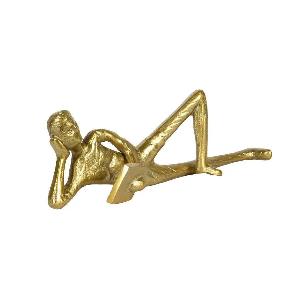 Ornament - Reading Man Gold - Iron
