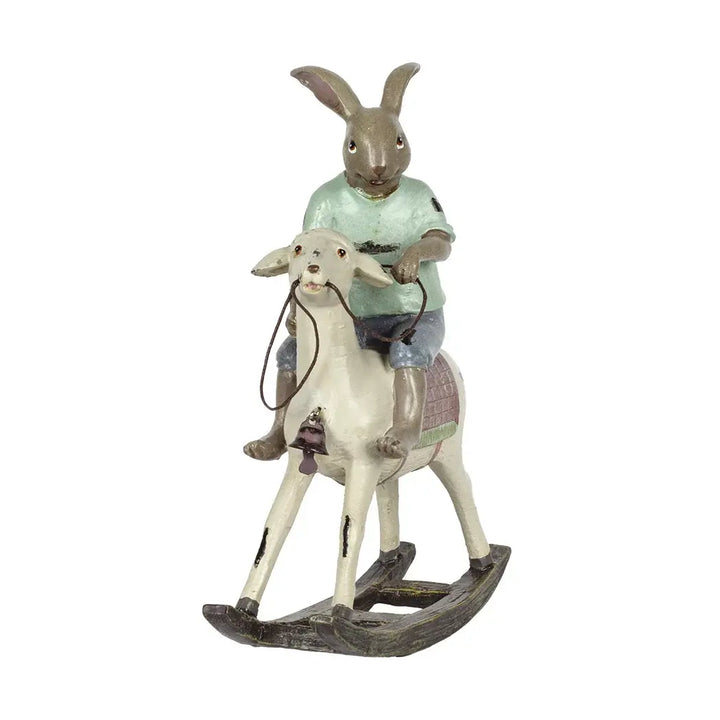Ornament - Rocking Sheep &amp; Hare - Resin