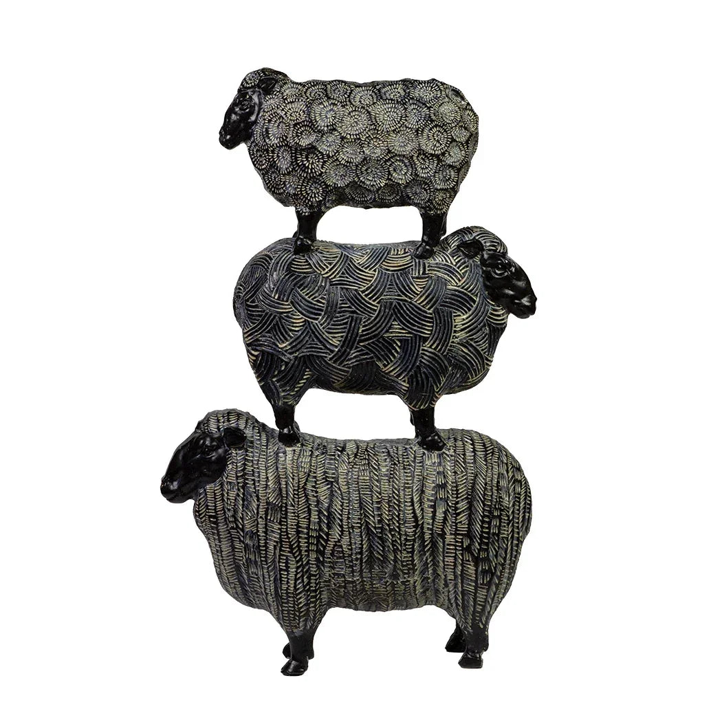 Ornament - Sheep Stack Black - Wood