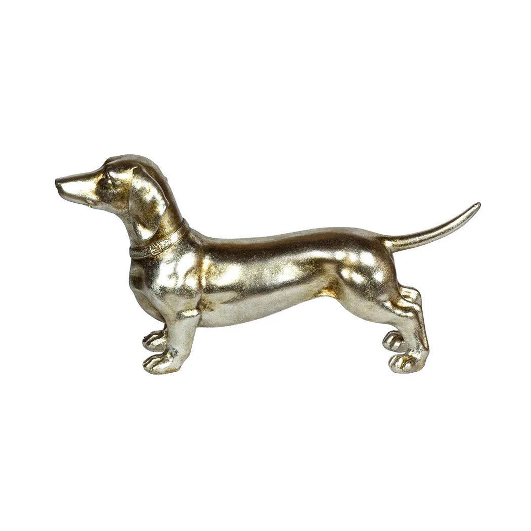 Ornament - Silver Dachshund 26cm - Resin