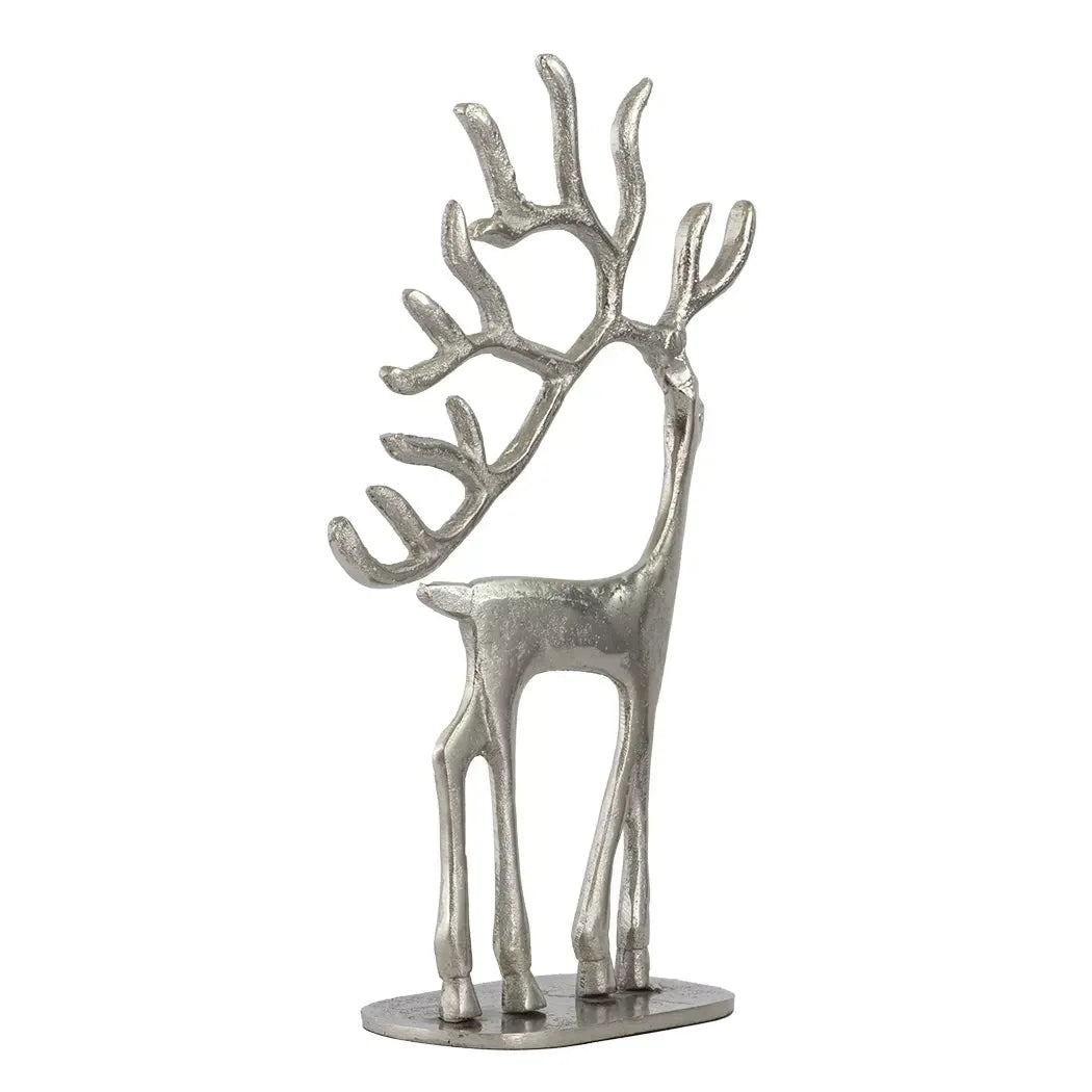 Ornament - Silver Deer 31.5cm - Iron