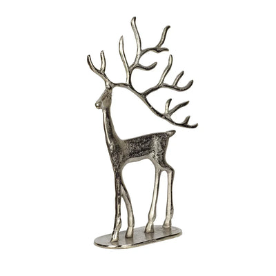 Ornament - Silver Deer 38.5cm - Iron