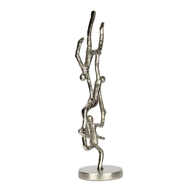 Ornament - Silver Stacked Acrobats 52cm - Pewter