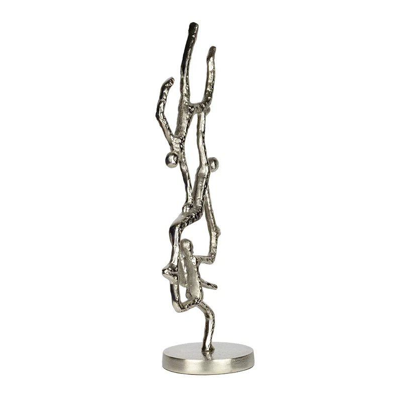 Ornament - Silver Stacked Acrobats 52cm - Pewter