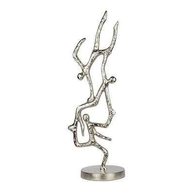 Ornament - Silver Stacked Acrobats 52cm - Pewter