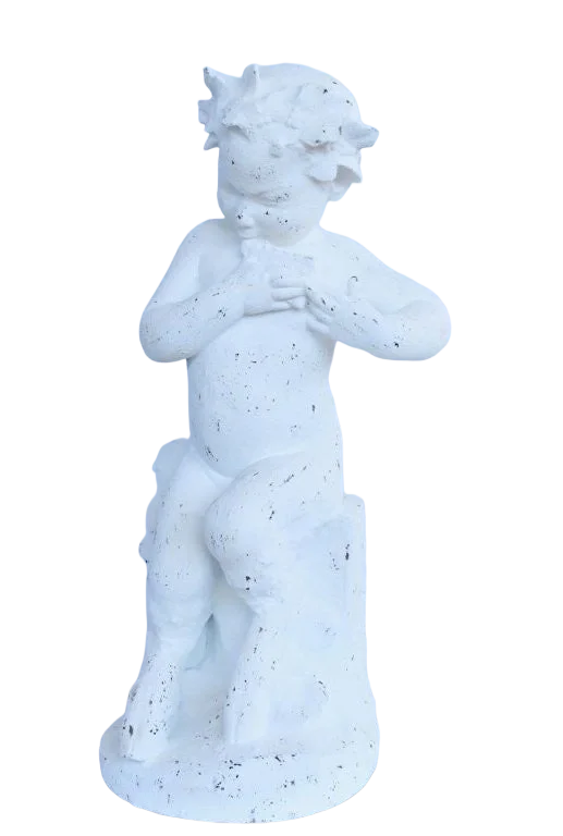 Ornament - Sitting Cherub Vintaged - Resin